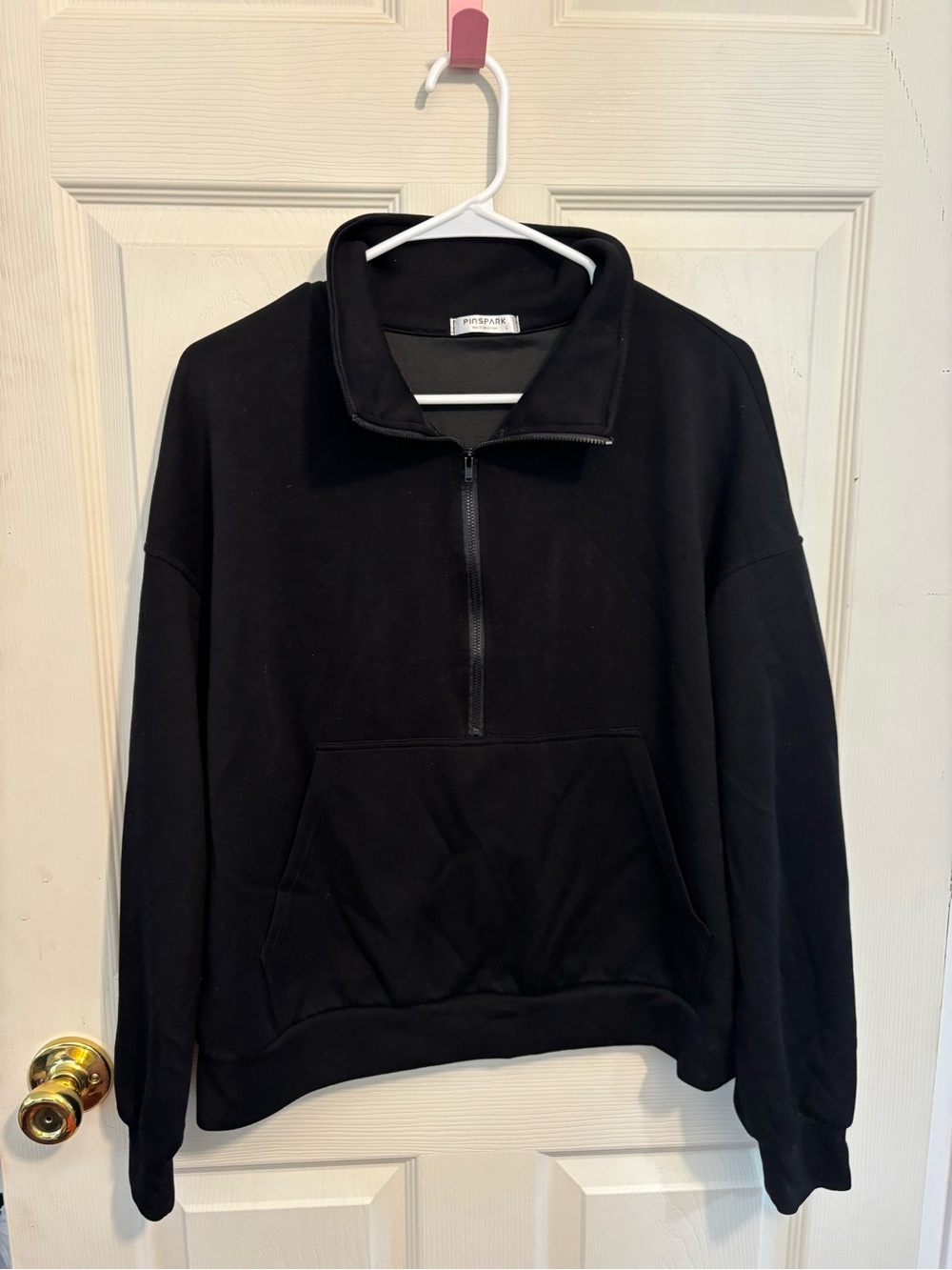 Women’s Black Half-Zip Pullover Sweater L
